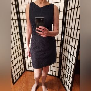 NewTahari (designer) cotton lace fitted navy blue dress. Size 6 New without tags